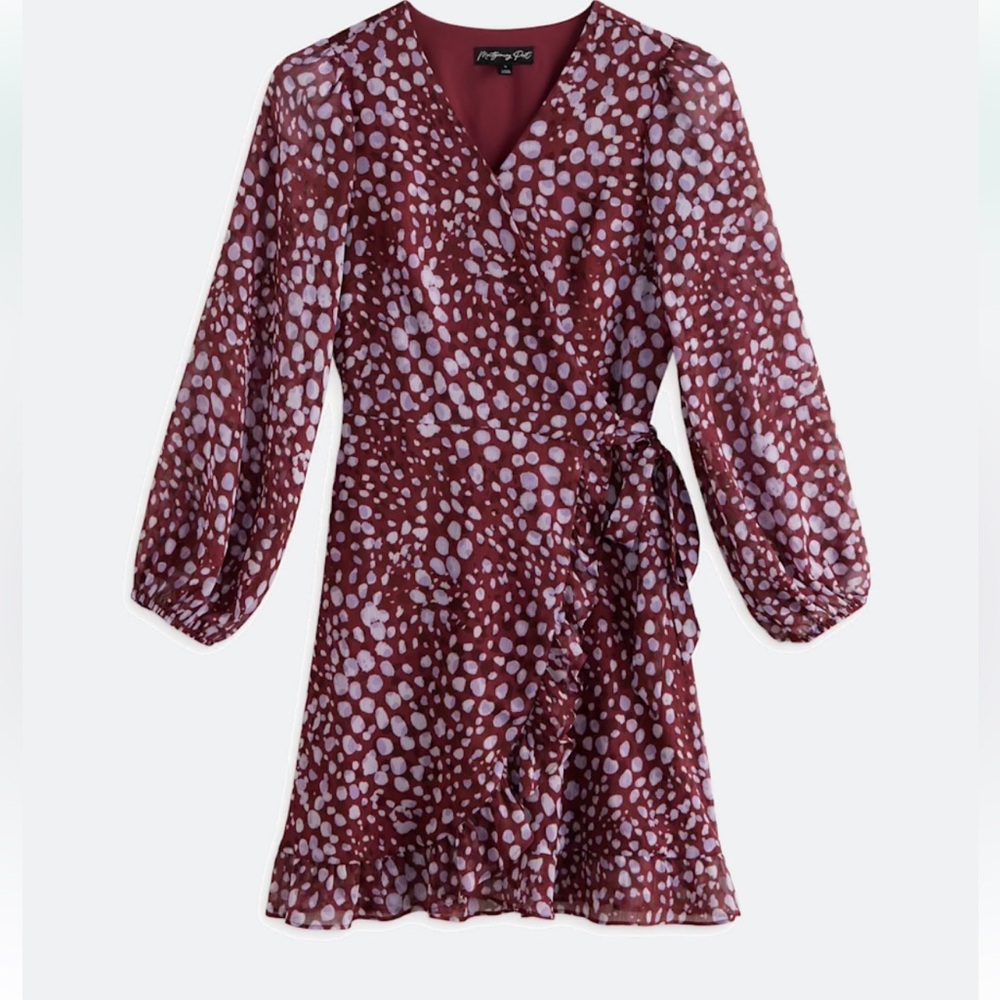 MONTGOMERY POST
Blaire Surplice Neck Tulip Hem Wrap Dress. NWT.  Size XL.